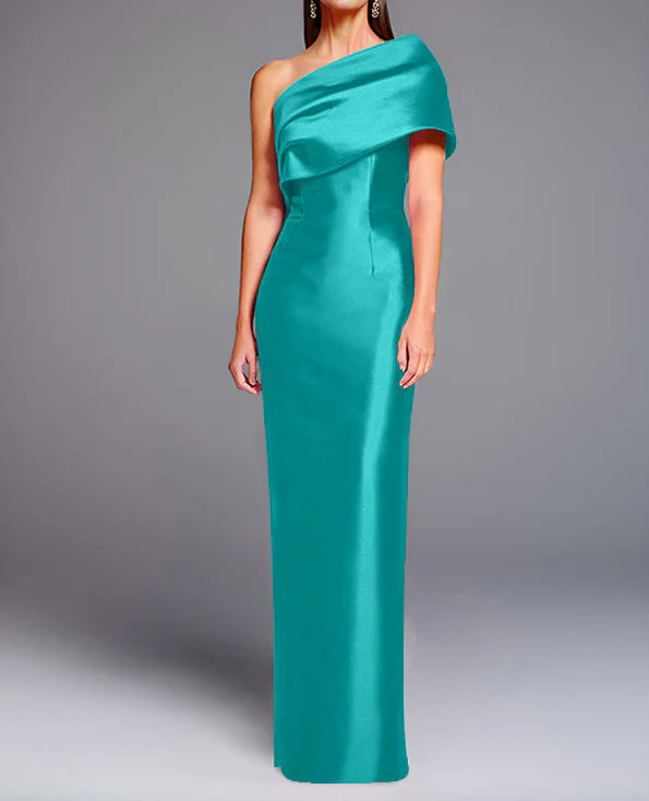 Sheath One-Shoulder Floor-Length Mother Of The Bride Dresses