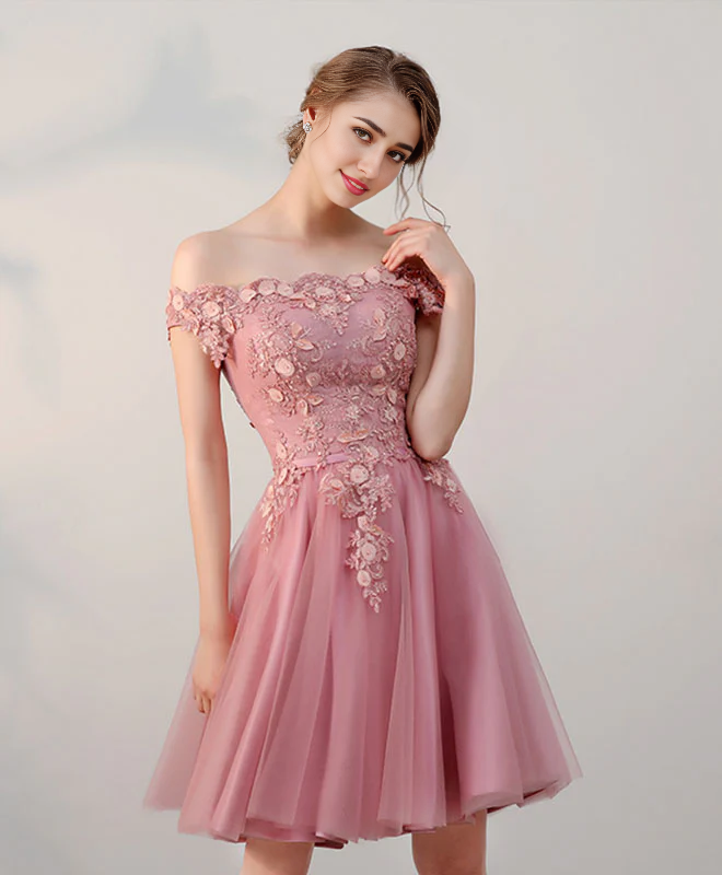 Lace Tulle Homecoming Dresses With Applique