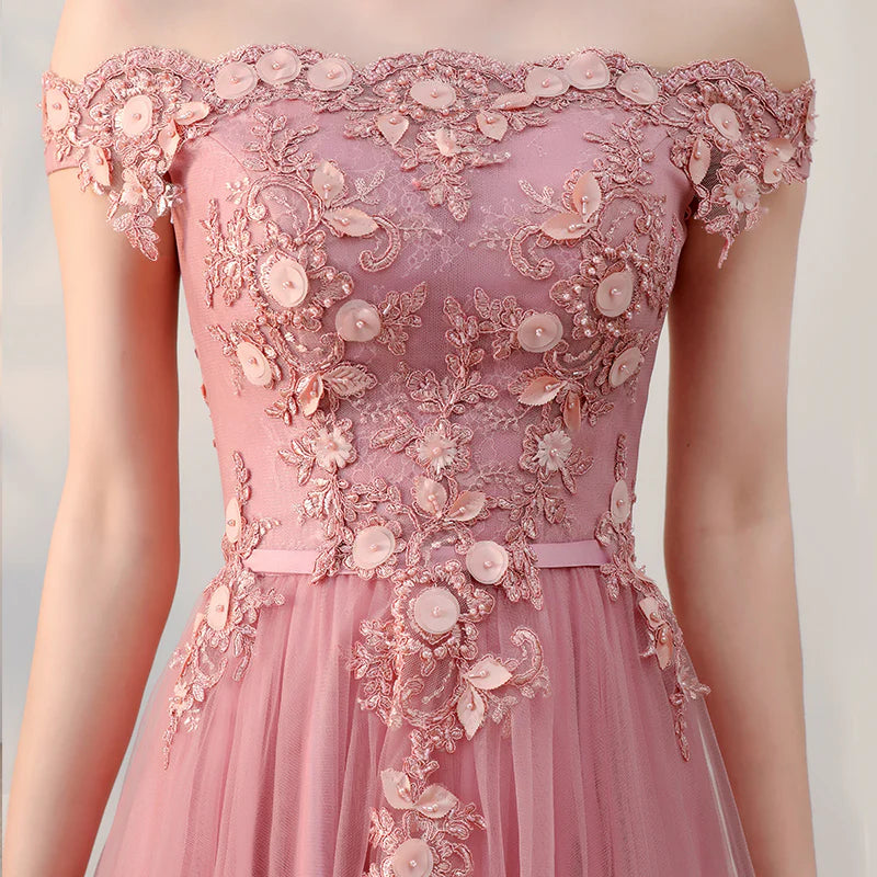 Lace Tulle Homecoming Dresses With Applique