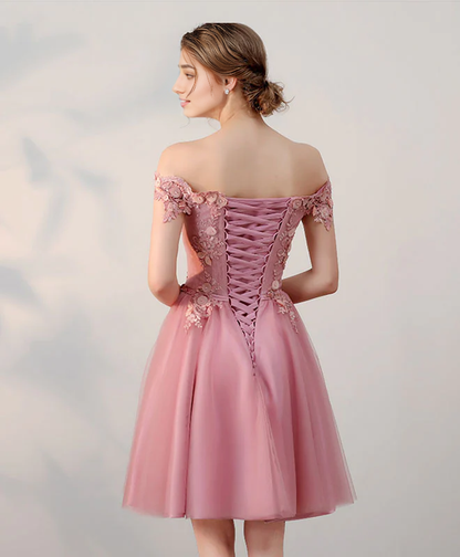 Lace Tulle Homecoming Dresses With Applique