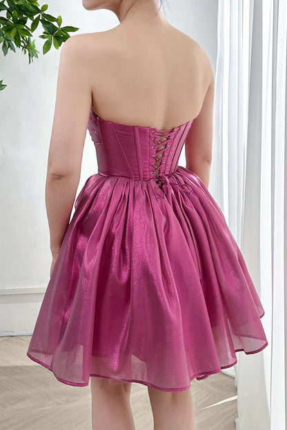 Off-the-Shoulder Corset Sweetheart Homecoming Dress with Keyhole