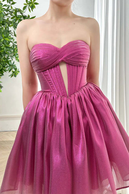 Off-the-Shoulder Corset Sweetheart Homecoming Dress with Keyhole