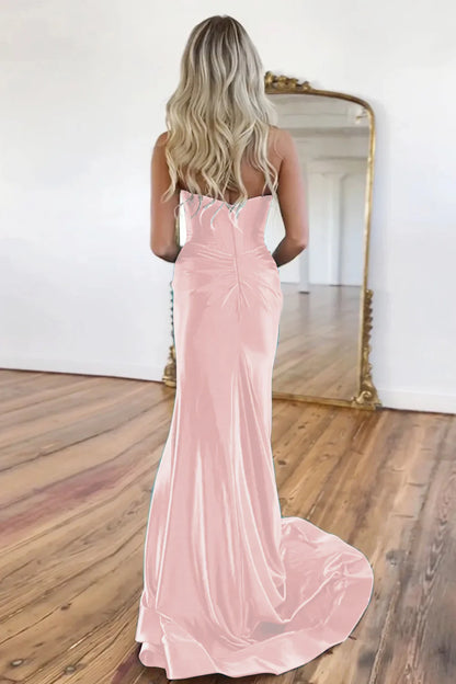 Mermaid Split Sweetheart Long Prom Dress