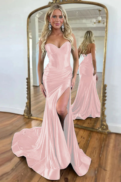 Mermaid Split Sweetheart Long Prom Dress