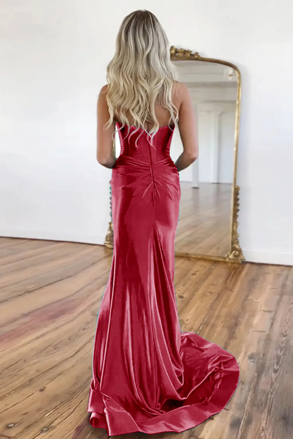 Mermaid Split Sweetheart Long Prom Dress