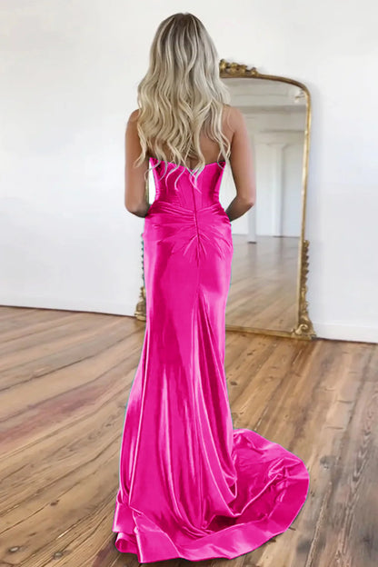 Mermaid Split Sweetheart Long Prom Dress