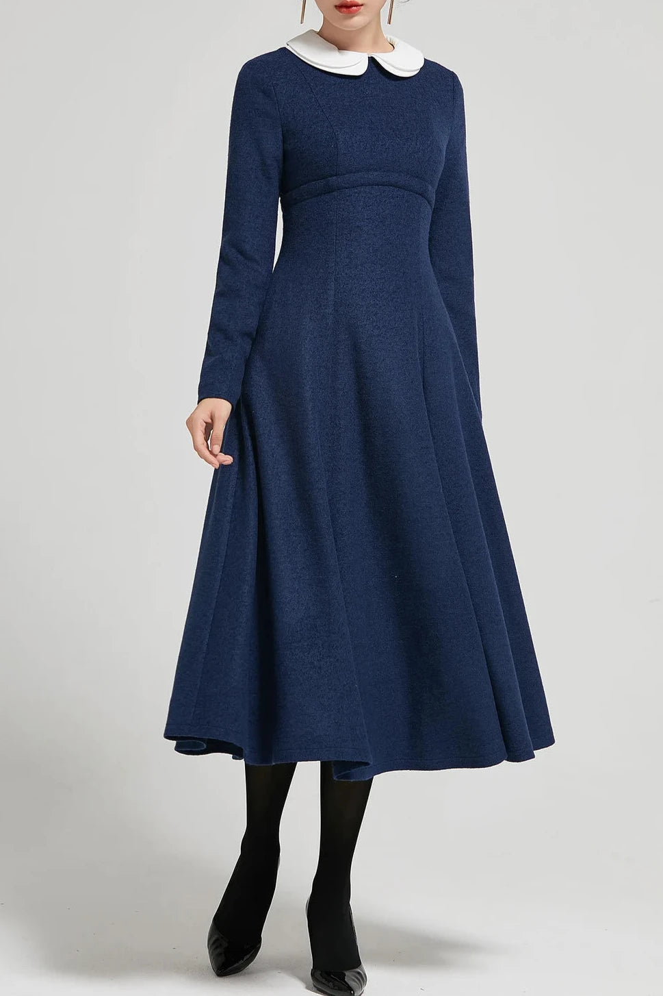 Prom Dress Long Blue Womens Dresses Casual High Waisted Dress Fitted Dress Long Sleeves Evening Dress Elegant Dress