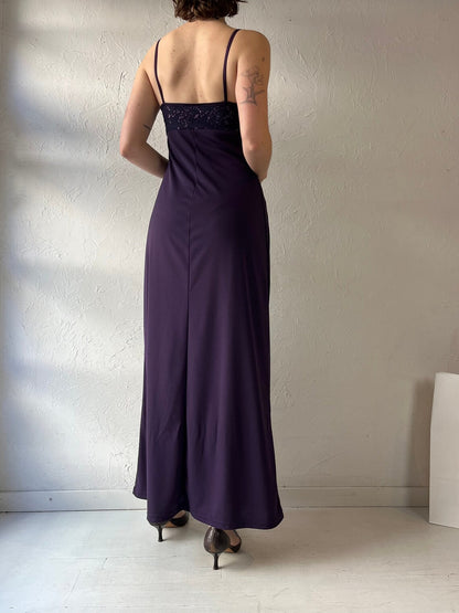 Purple Spaghetti Straps Off Shoulder Ankle Length Sleeveless Mermaid Prom Party Dress