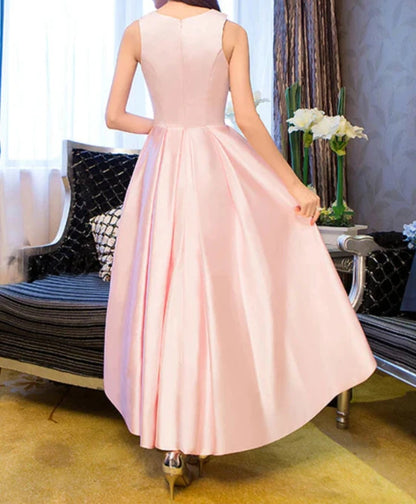 Satin Tea Length Homecoming Dresses