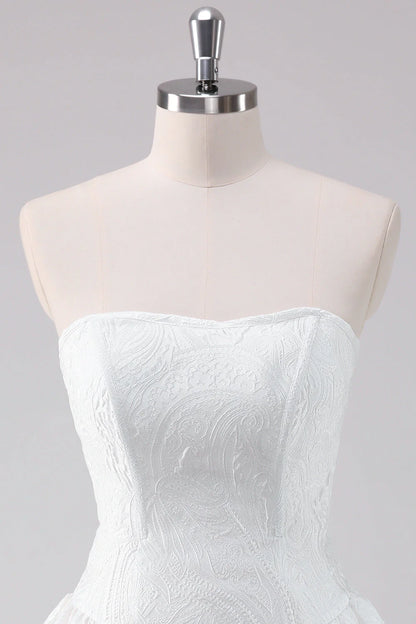 Sheer Simple Off-the-Shoulder A Line Strapless Corset Short Homecoming Dress