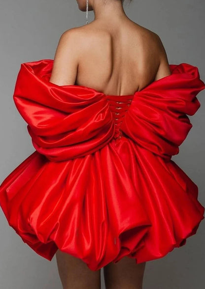 Short Red Dress With Corset Mini Homecoming Dress Off Shoulder Formal Dresses Date Night Dress Engagement Dress Dance Dress Elopement Dress