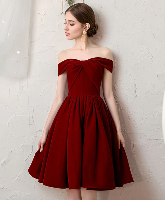 Simple Off-the-Shoulder Short Homecoming Dress