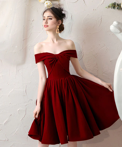 Simple Off-the-Shoulder Short Homecoming Dress