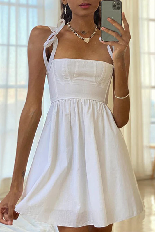 Sleeveless Off-the-Shoulder A-line Lace Up Square Neck Shoulder Straps Short Homecoming Dress