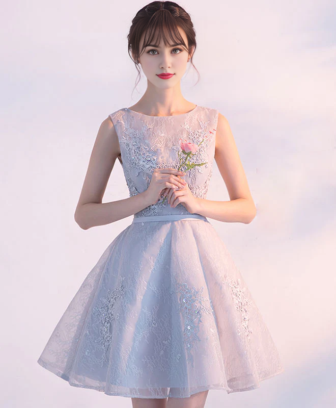 Tulle Lace Short Homecoming Dress With Applique ﻿