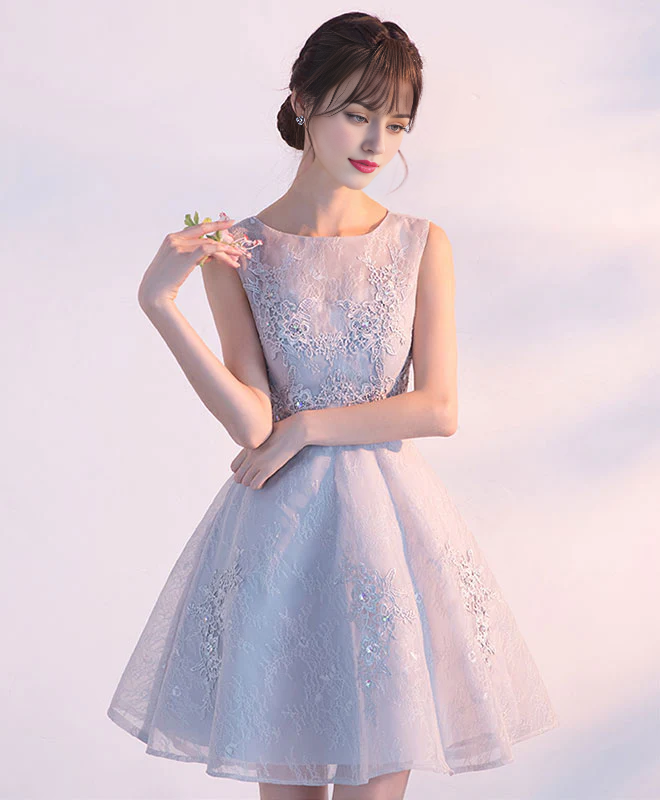 Tulle Lace Short Homecoming Dress With Applique ﻿