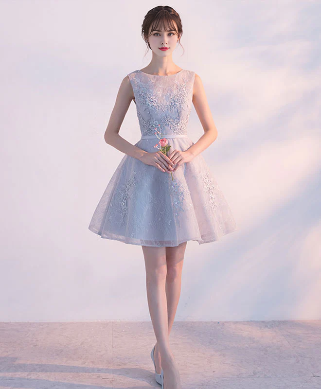 Tulle Lace Short Homecoming Dress With Applique ﻿