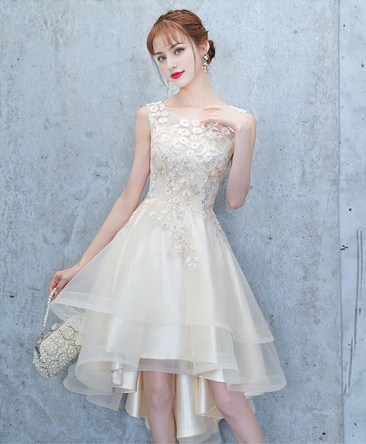 Tulle Lace Prom Homecoming Dress With Applique