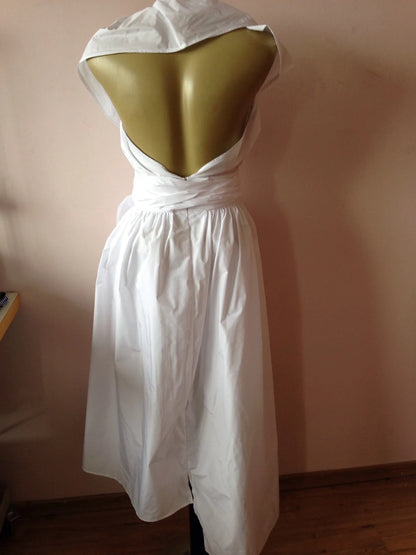 V Neck Backless A-line White cocktail Dress Vintage Bridesmaid Coctail Prom Dress