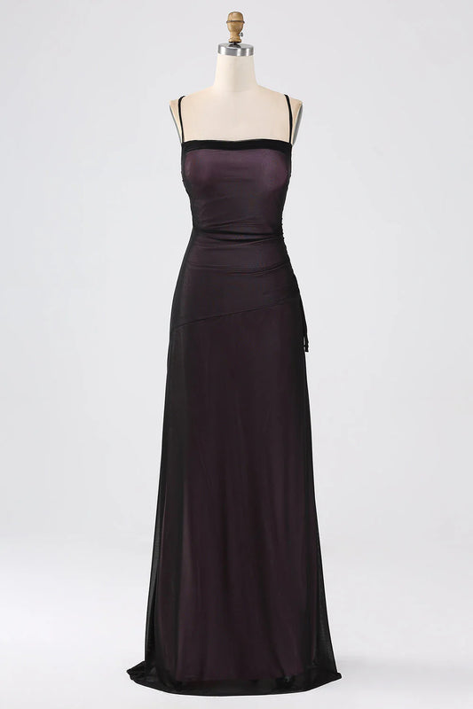 Sheath Spaghetti Straps Bridesmaid Dress