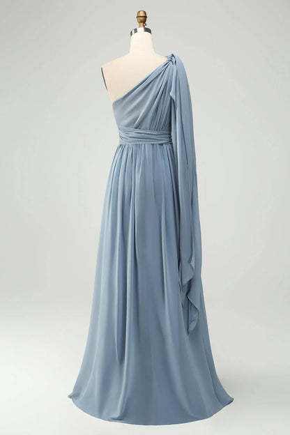 Convertible Chiffon A Line Long Bridesmaid Dress