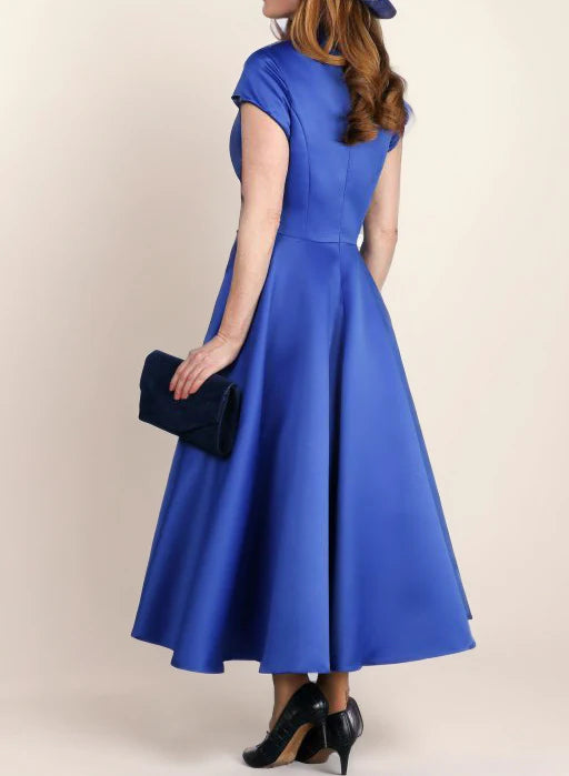 A-Line/Princess V-Neck Short Sleeves Ankle-Length Mother Of The Bride Dresses