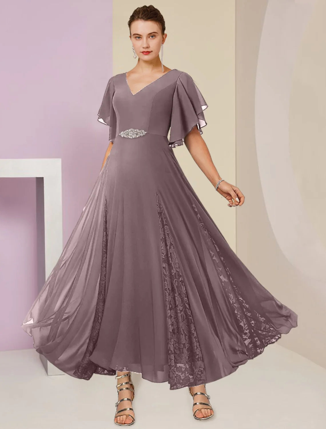 A-Line V-Neck Mother Of The Bride Dresses With Applique