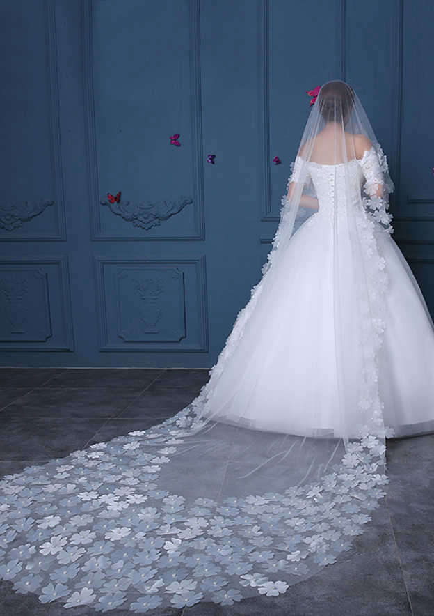 Tulle One-tier Cathedral Bridal Veils