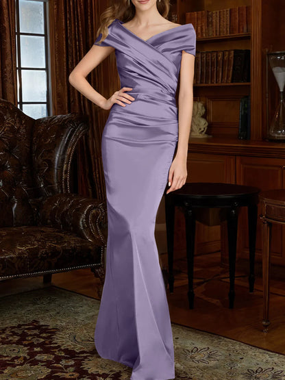 Sheath/Column Off-The-Shoulder Mother Of The Bride Dresses With Simple