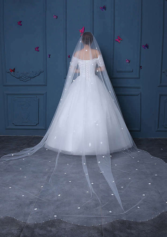 Tulle One-tier Cathedral Bridal Veils