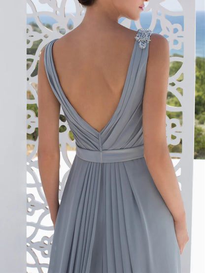 A-Line V-Neck Floor-Length Mother Of The Bride Dresses