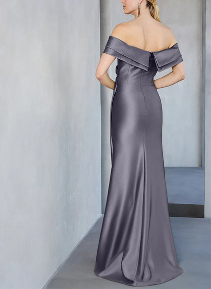 Sheath Off-The-Shoulder Floor-Length Mother Of The Bride Dresses