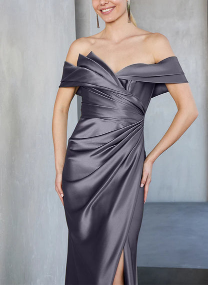 Sheath Off-The-Shoulder Floor-Length Mother Of The Bride Dresses