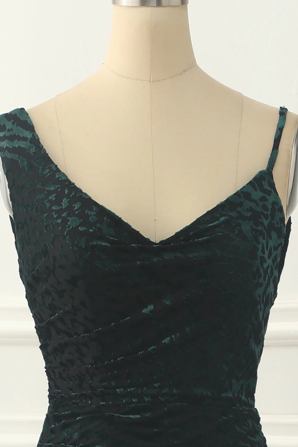 Backless Velvet Mermaid  Dark Green Prom Dress