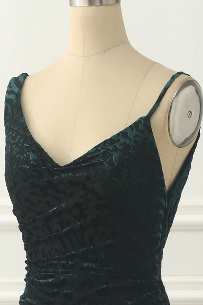 Backless Velvet Mermaid  Dark Green Prom Dress