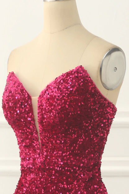 Sequin Mermaid Prom Dress With Split Front