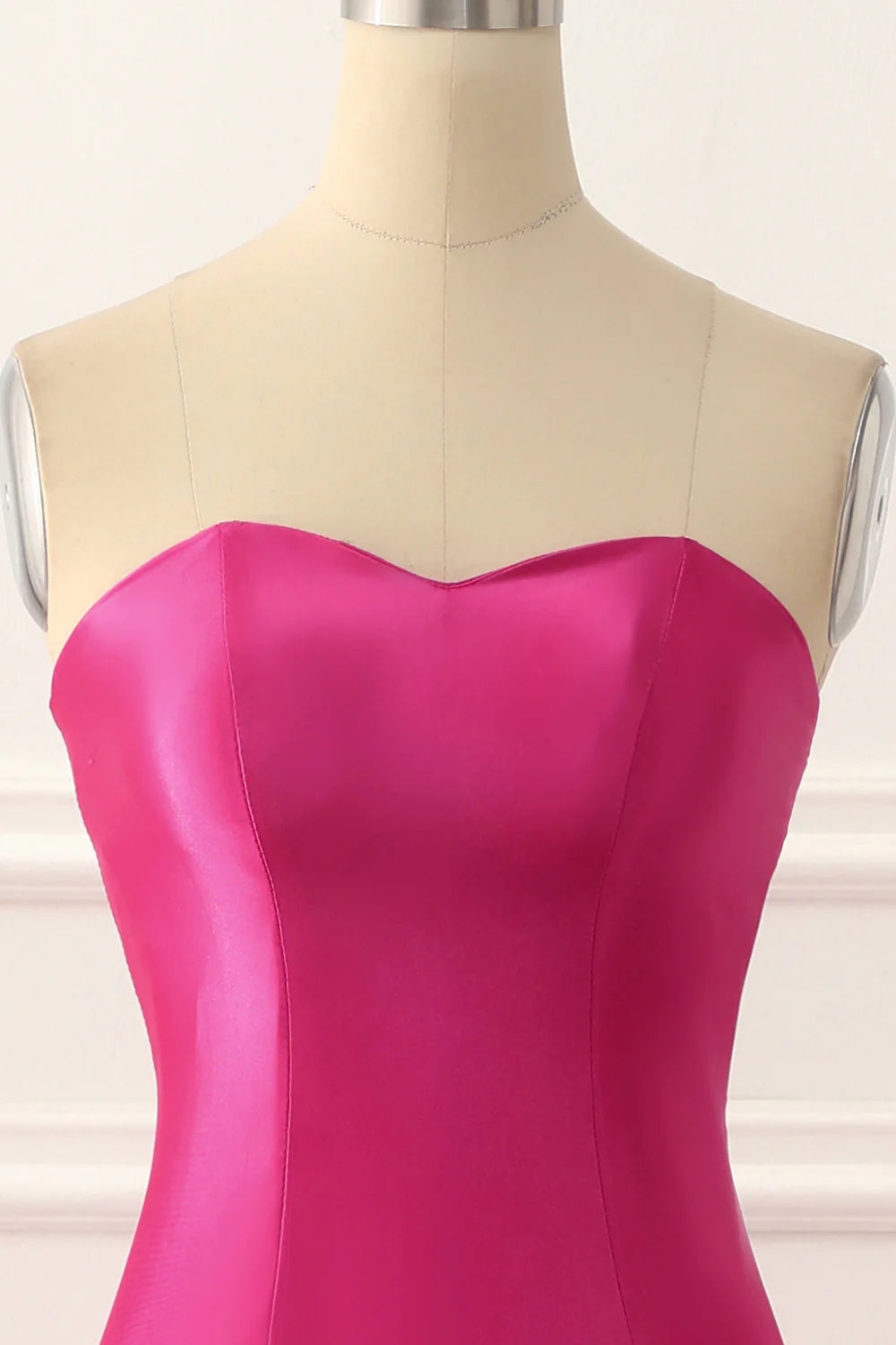 Satin Mermaid Fuchsia Prom Dress With Split Front