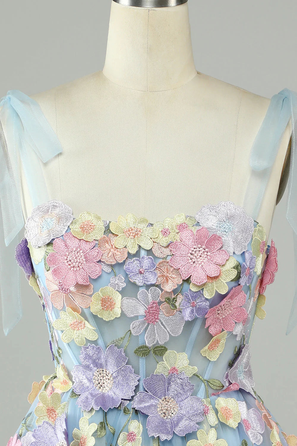 A-Line Corset Homecoming Dress With 3D Flowers