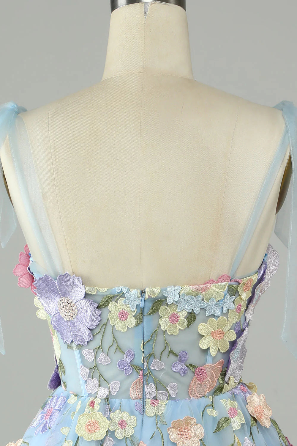 A-Line Corset Homecoming Dress With 3D Flowers