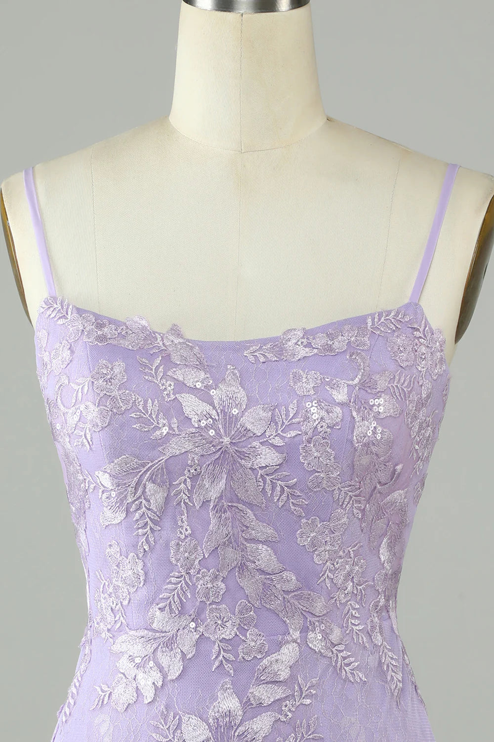 Mini Tight Lilac Homecoming Dress With Appliques