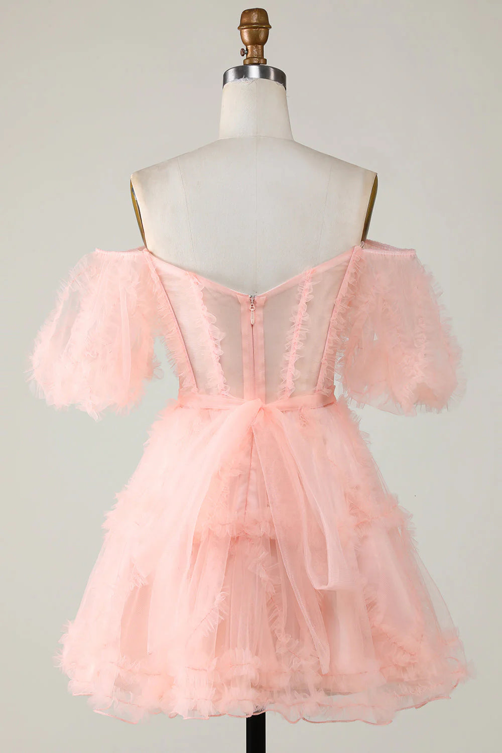 Stylish Off The Shoulder Tulle Corset Homecoming Dress