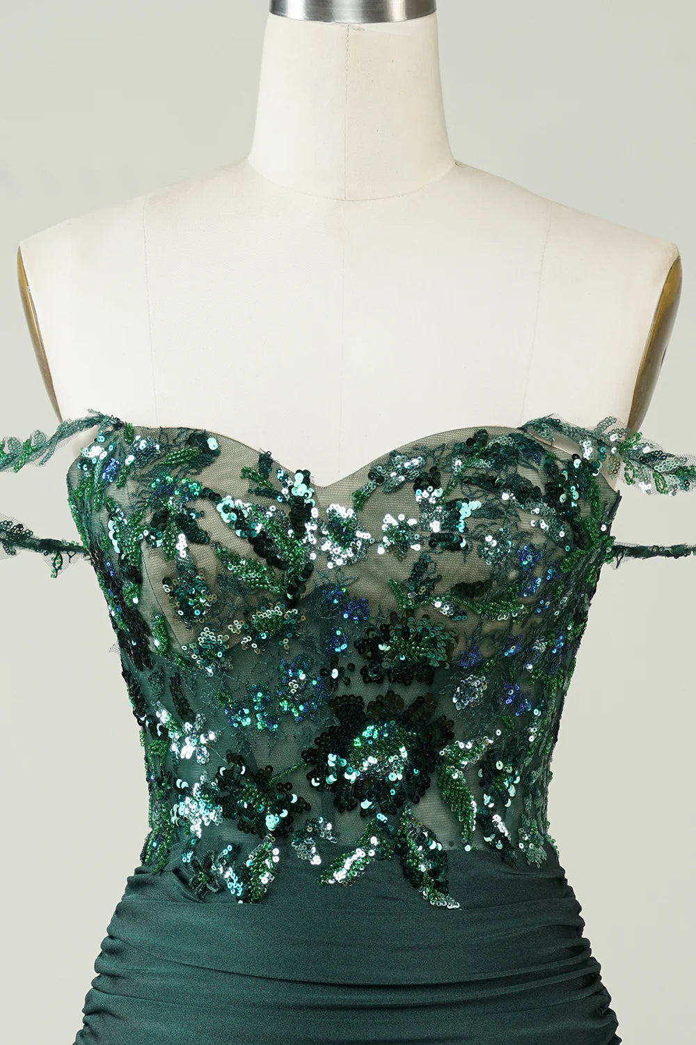 Spaghetti Straps Corset Tight Dark Green Homecoming Dress With Appliques