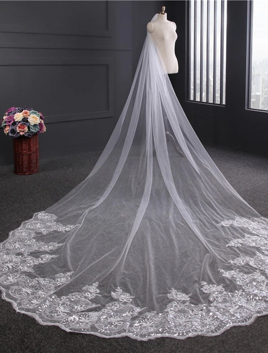 One-tier Cute Wedding Veil Cathedral Veils