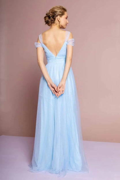 Weitese Shoulder Sweetheart Neck Tulle A-Line Gown