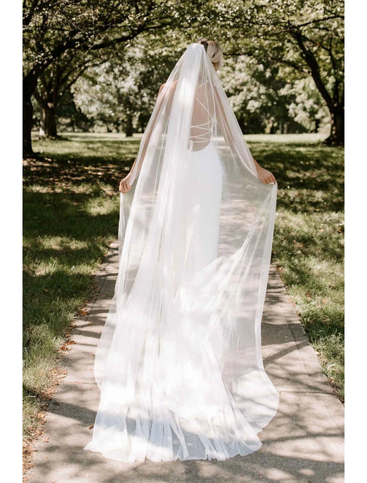 One-tier Simple / Classic Style Wedding Veil Chapel Veils