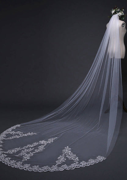 One-tier Cathedral Bridal Veils