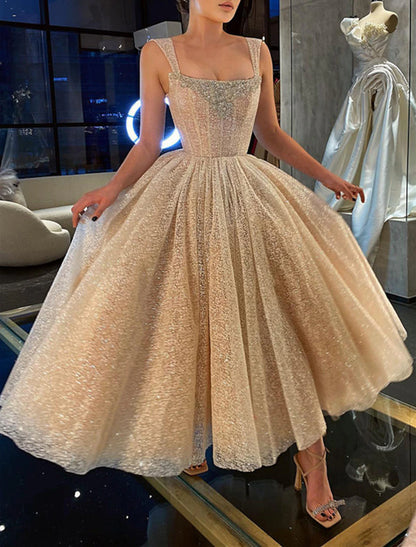 Ball Gown Prom Dresses Corsets Dress Graduation Wedding Party Dress Ankle Length Sleeveless Spaghetti Strap Tulle