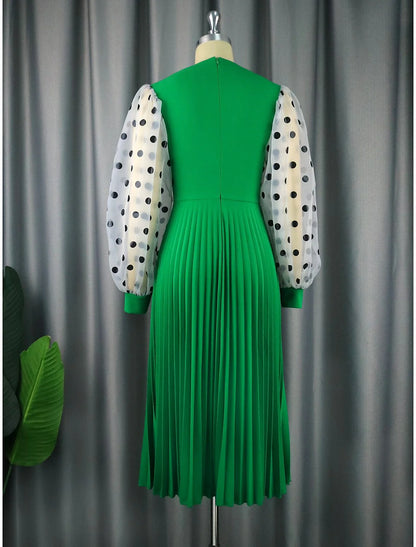 A-Line Party Dresses Cut Out Dress Cocktail Party Tea Length Long Sleeve Jewel Neck Chiffon