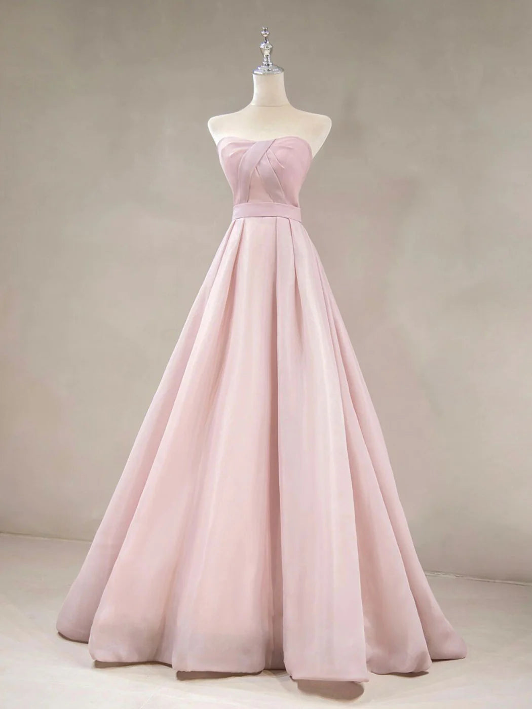 Simple Pink Long Prom Dress Pink Formal Wedding Party Dress