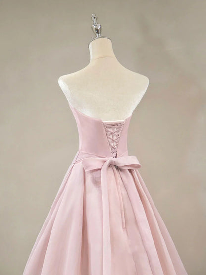 Simple Pink Long Prom Dress Pink Formal Wedding Party Dress